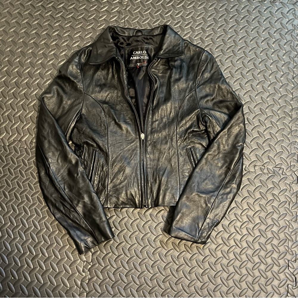 Carlos Amboldi Black leather jacket